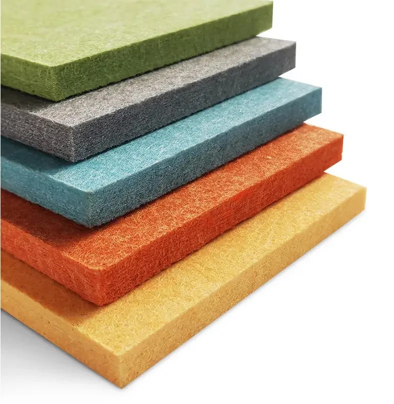Rectangular PET acoustic panel / Wood Slats Panel